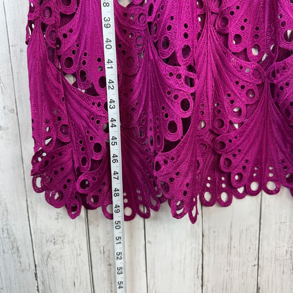 Adelyn Rae Berry Pink Purple Kinsley Puff Sleeve Lace Midi Dress Size X-Small - Picture 11 of 14